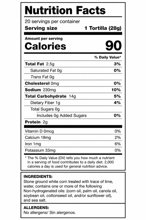 FLOUR TORTILLAS- LA MEXICANA (6")
