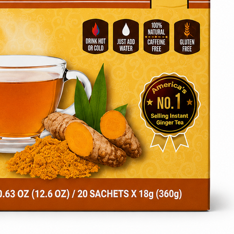 POCAS INSTANT HONEY GINGER TEA – TURMERIC FLAVOR – 20 SACHETS