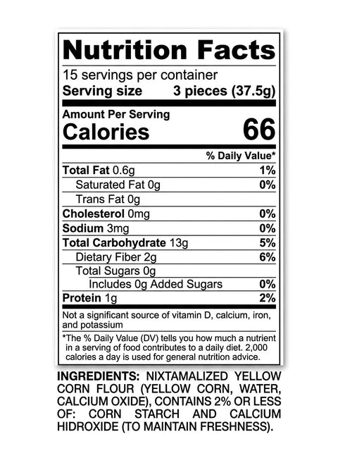 "3-1" YELLOW CORN TORTILLAS- TORTI REGIAS