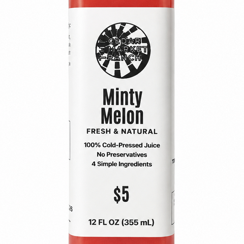THE CEDAR MARKET RANCH MINTY MELON COLD-PRESSED JUICE – 12 OZ