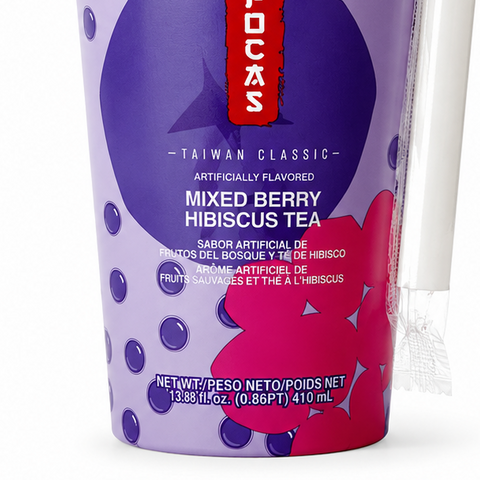 POCAS POPPING BOBA MIXED BERRY HIBISCUS TEA – 13.88 OZ