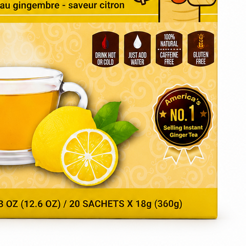 POCAS INSTANT HONEY GINGER TEA – LEMON FLAVOR – 20 SACHETS