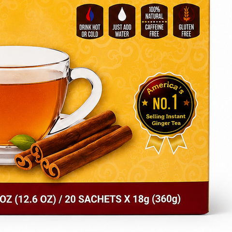 POCAS INSTANT HONEY GINGER TEA – CINNAMON FLAVOR – 20 SACHETS