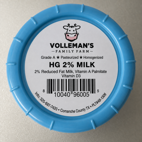 VOLLEMAN’S A2A2 2% REDUCED FAT MILK – 64 OZ