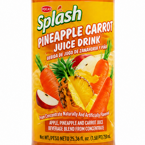 POCAS SPLASH PINEAPPLE CARROT JUICE DRINK – 25.36 OZ