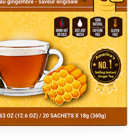 POCAS INSTANT HONEY GINGER TEA – ORIGINAL FLAVOR – 20 SACHETS