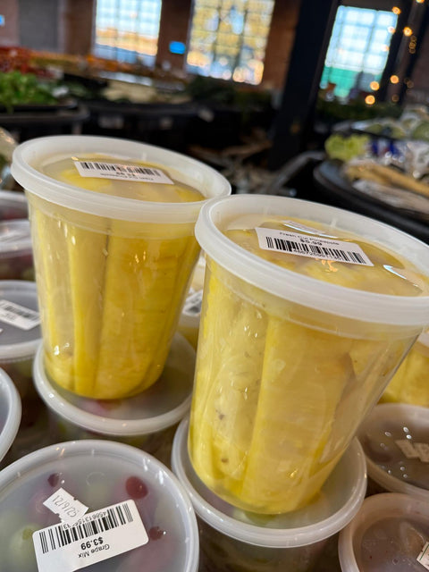 Fresh Pineapple Slices in a Cup