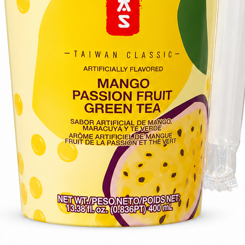 POCAS POPPING BOBA MANGO PASSION FRUIT GREEN TEA – 13.38 OZ