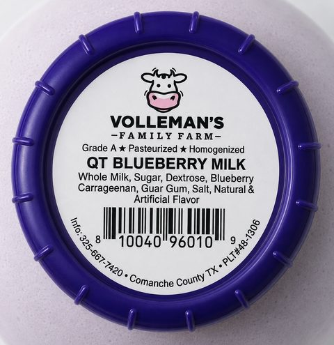 VOLLEMAN’S A2A2 BLUEBERRY MILK – 32 OZ